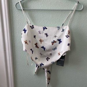 white bandana top with straps